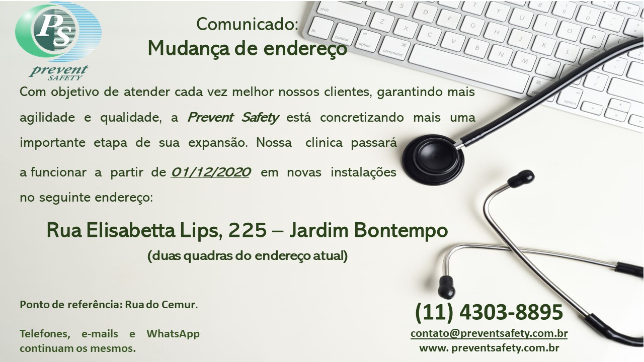 Comunicado endereço